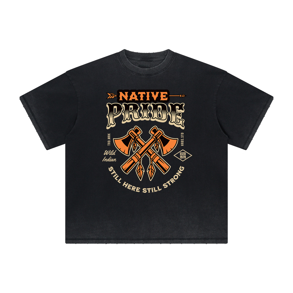 Vintage Frayed Retro Revival Pattern Tee