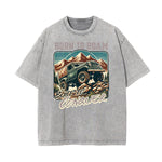 Camiseta con estampado retro revival lavado a la piedra