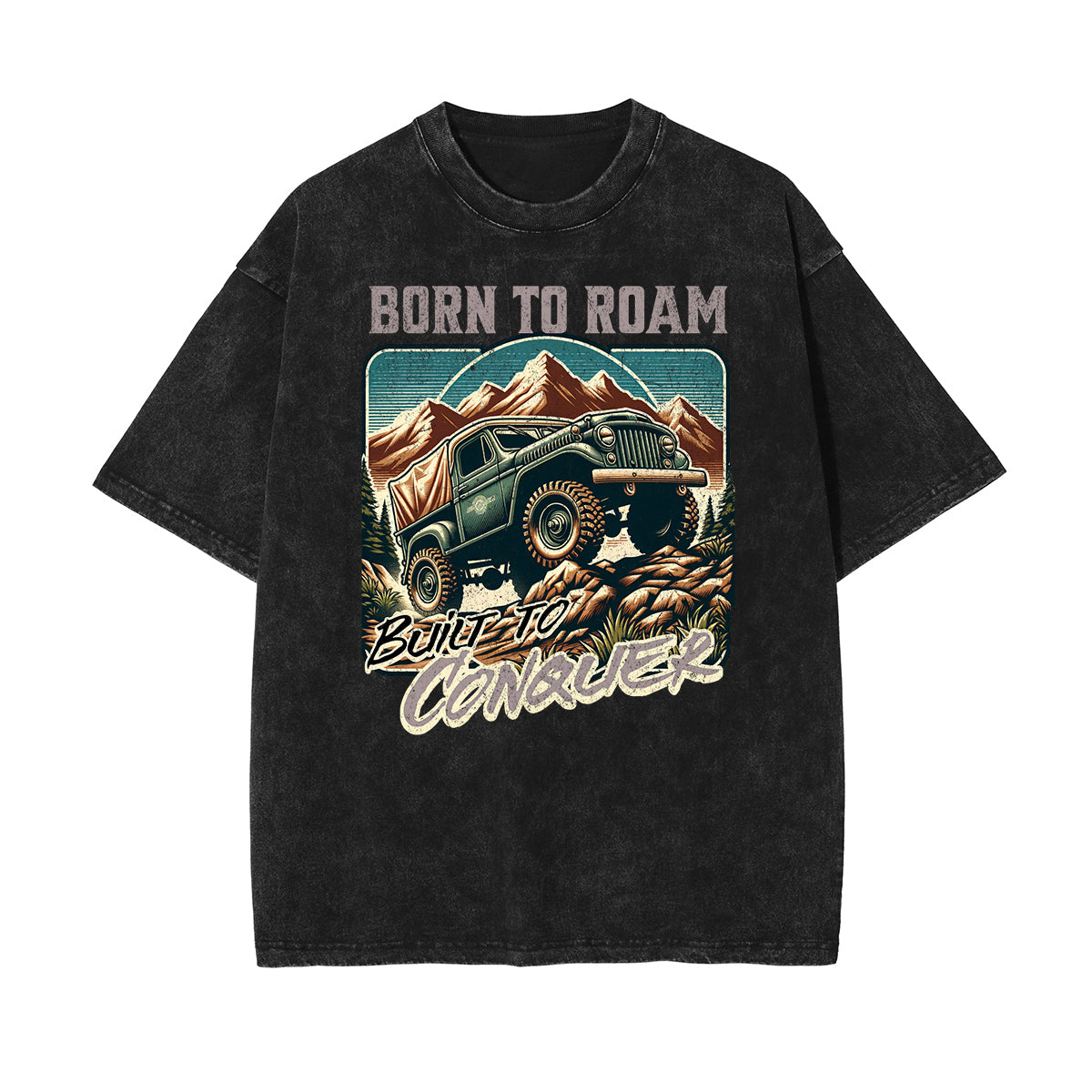 Washed Retro Revival Graphic Cotton Tee