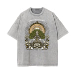 Camiseta con estampado retro revival lavado a la piedra