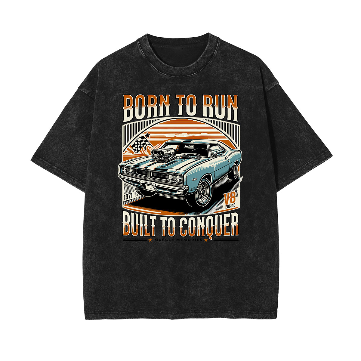 Washed Retro Revival Graphic Cotton Tee
