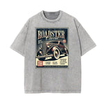 Camiseta con estampado retro revival lavado a la piedra