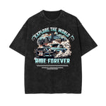 Washed Retro Revival Graphic Cotton Tee