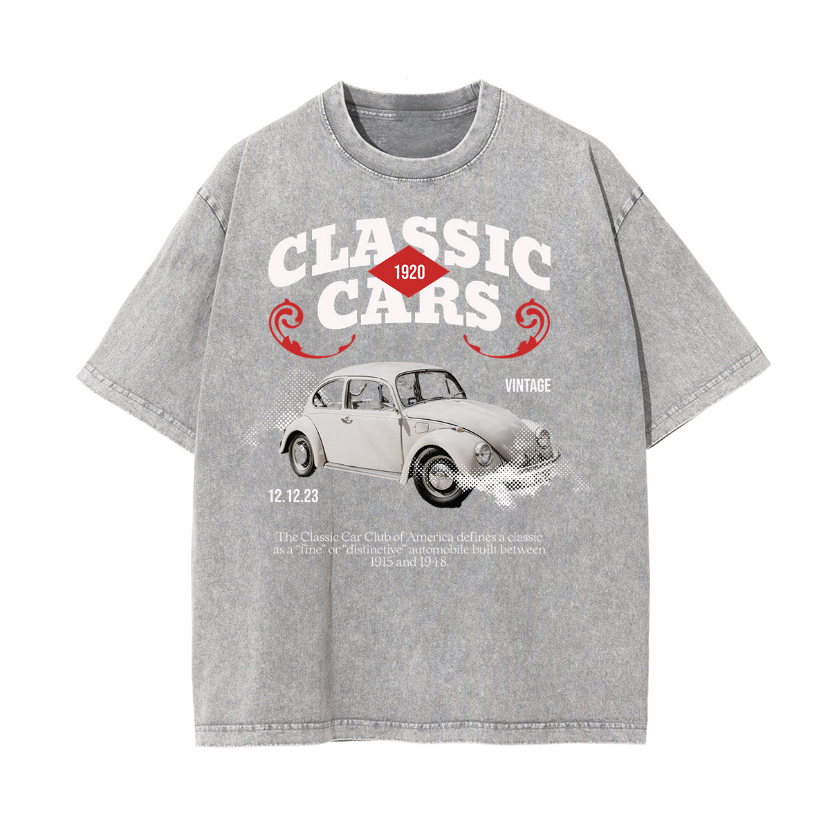 Camiseta con estampado retro revival lavado a la piedra