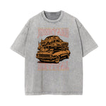 Camiseta con estampado retro revival lavado a la piedra