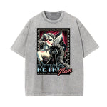 Camiseta con estampado retro revival lavado a la piedra