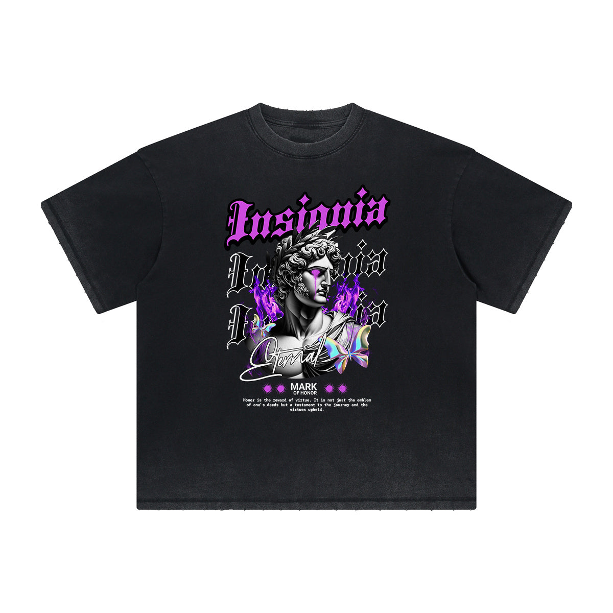 Thick Faded Abstract Art Graphic T Shirt