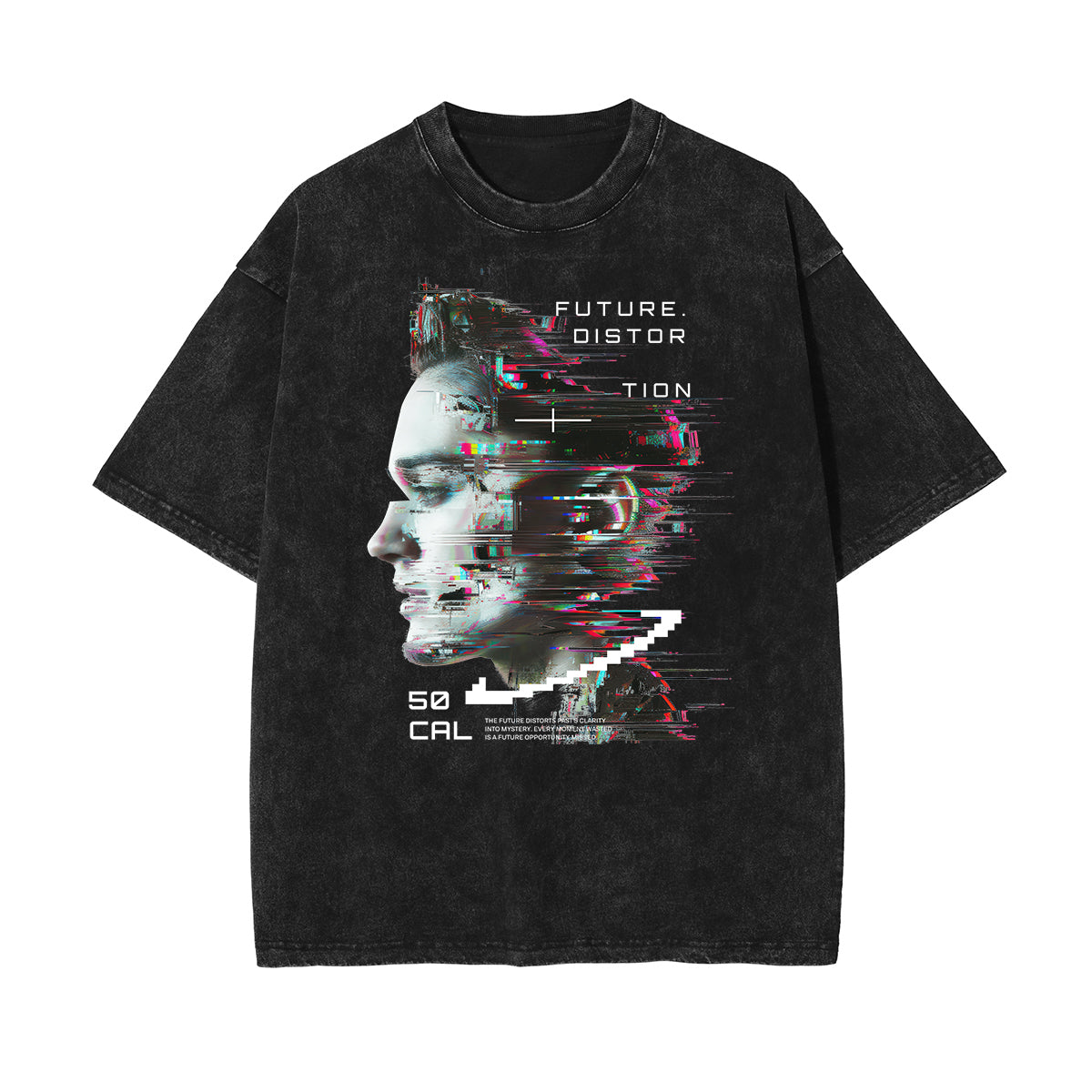 Camiseta de algodón con gráfico de arte abstracto lavado