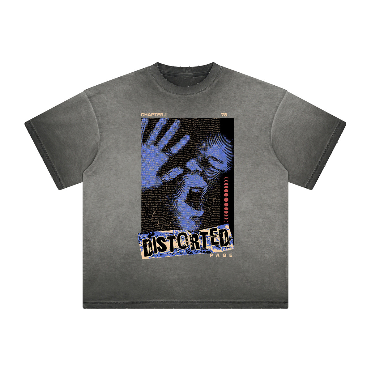 Vintage Frayed Abstract Art Pattern Tee