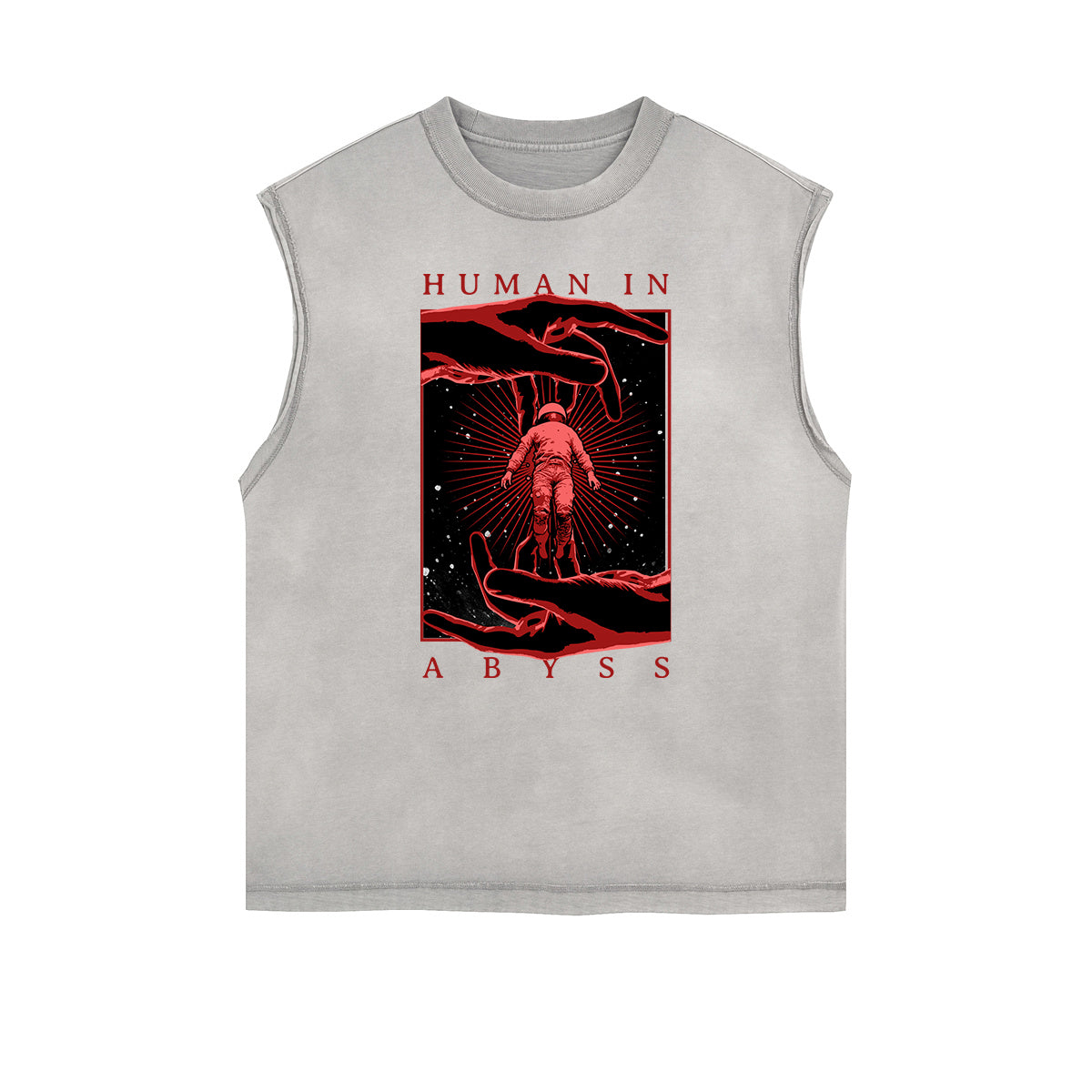 Camiseta sin mangas con estampado de arte abstracto desgastado