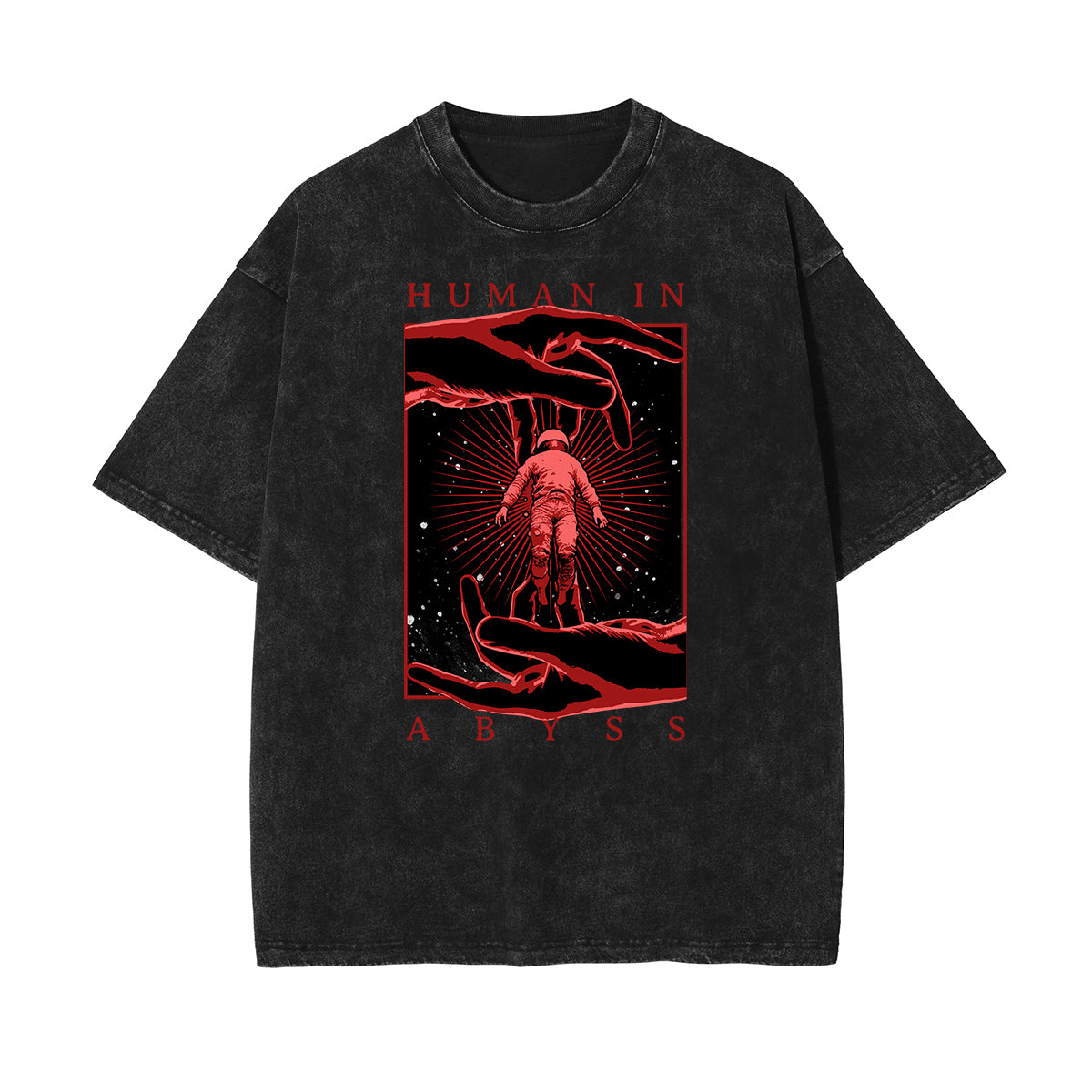 Camiseta de algodón con gráfico de arte abstracto lavado