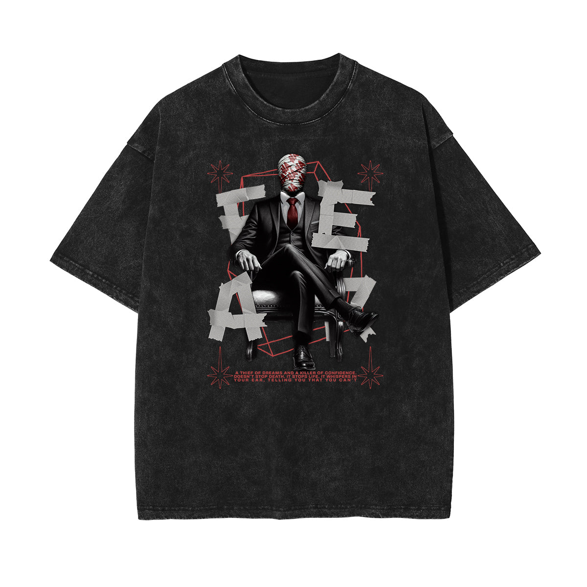 Camiseta de algodón con gráfico de arte abstracto lavado