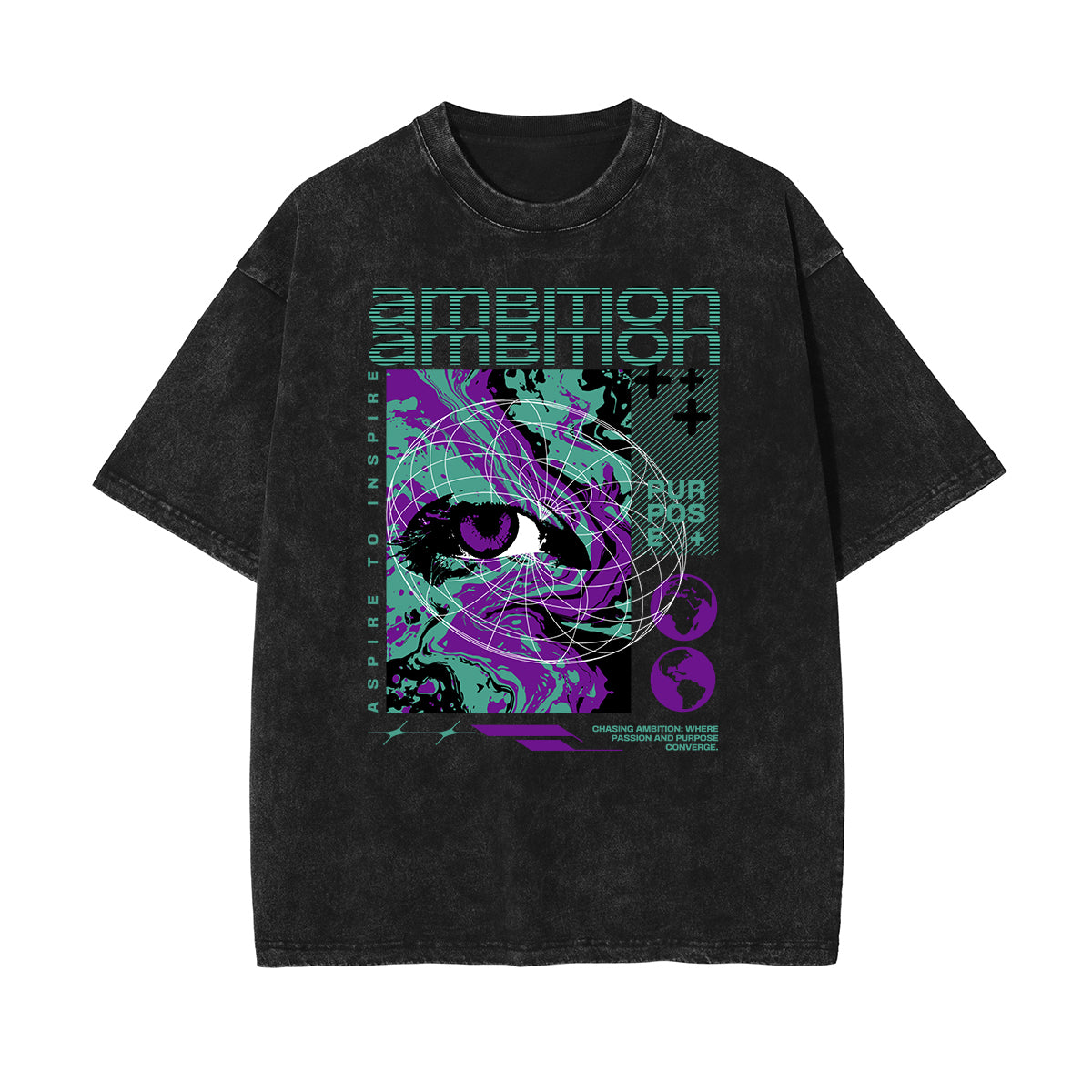 Camiseta de algodón con gráfico de arte abstracto lavado