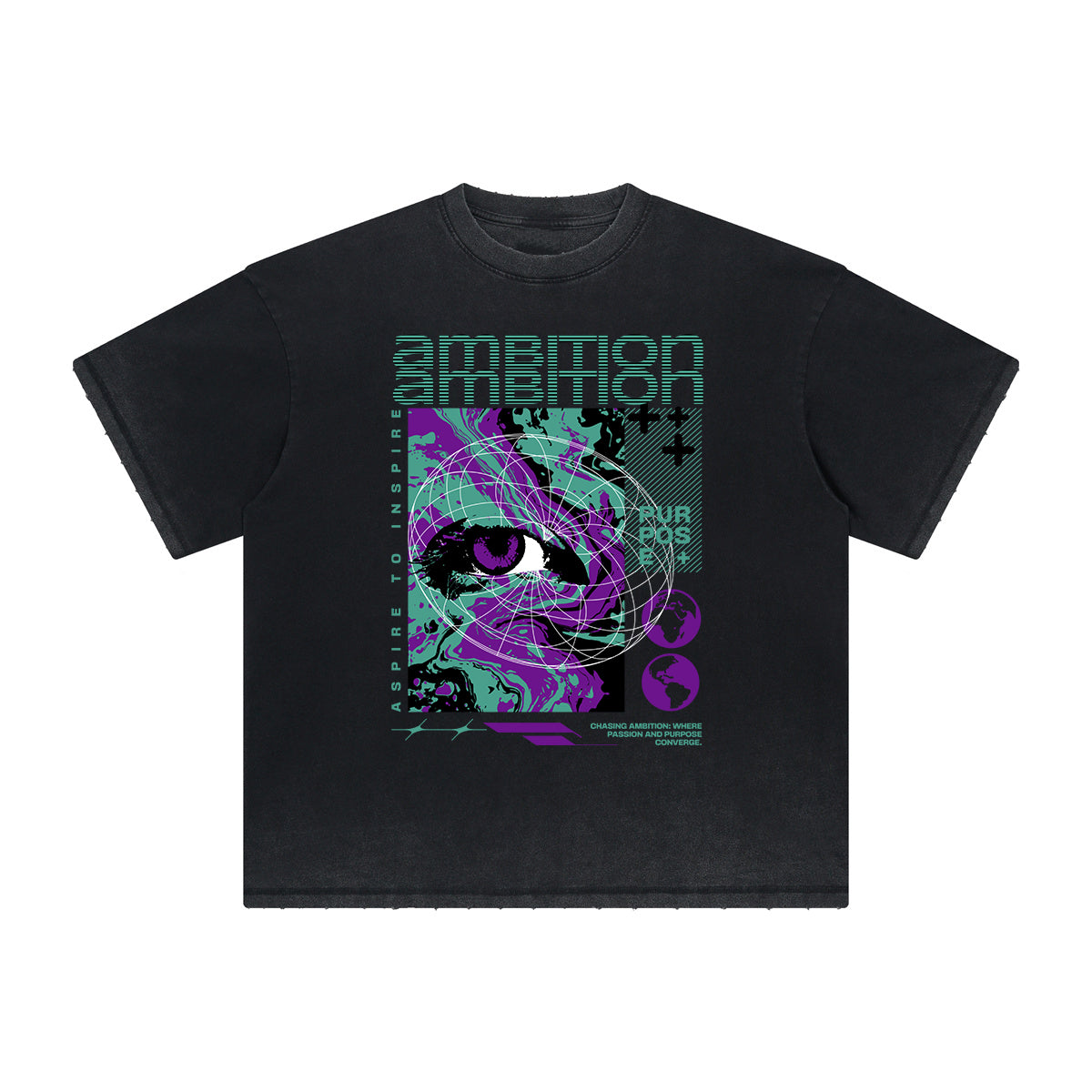 Thick Faded Abstract Art Graphic T Shirt