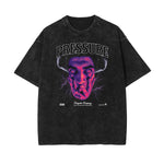 Camiseta de algodón con gráfico de arte abstracto lavado