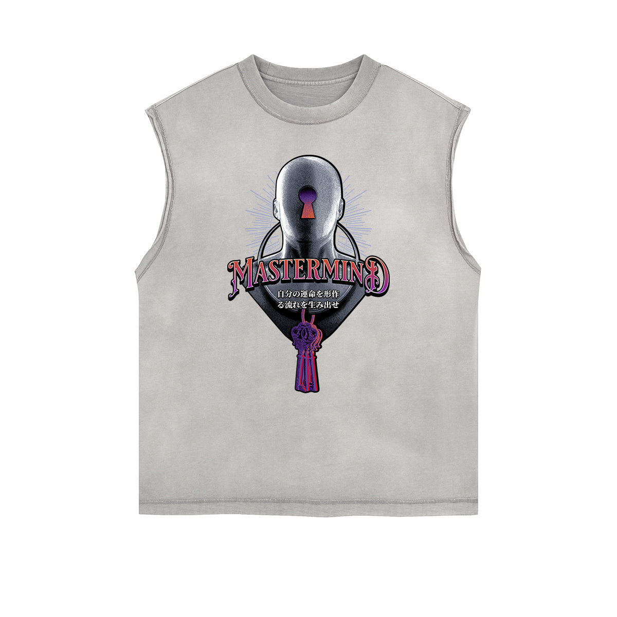 Camiseta sin mangas con estampado de arte abstracto desgastado