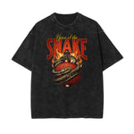 Camiseta de algodón con gráfico de serpiente lavada