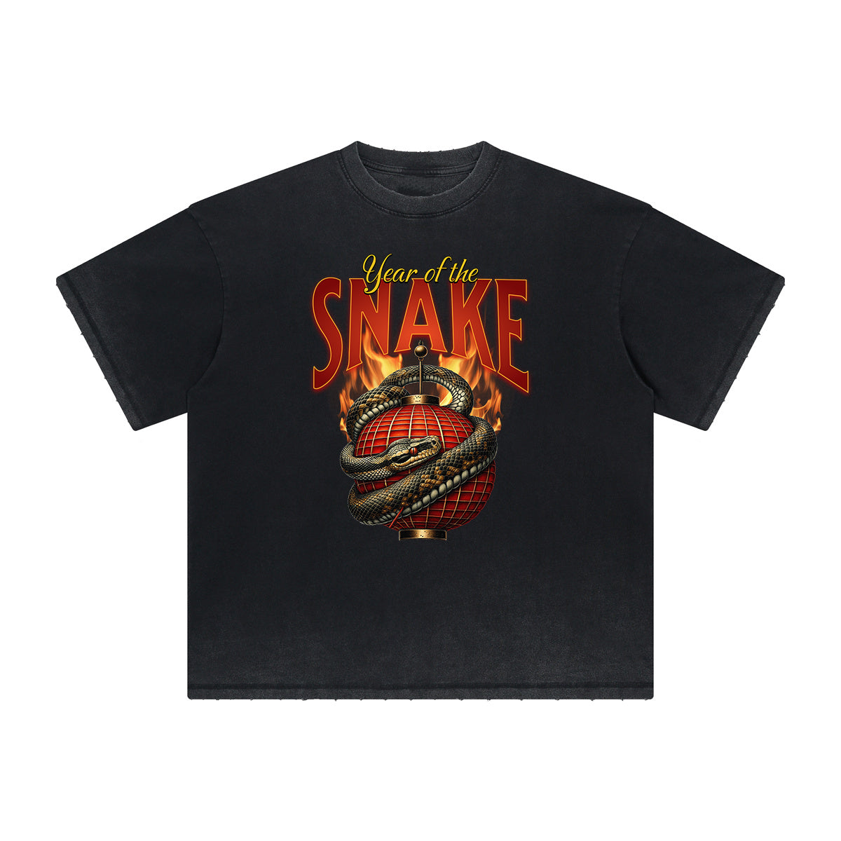 Vintage Frayed Snake Pattern Tee