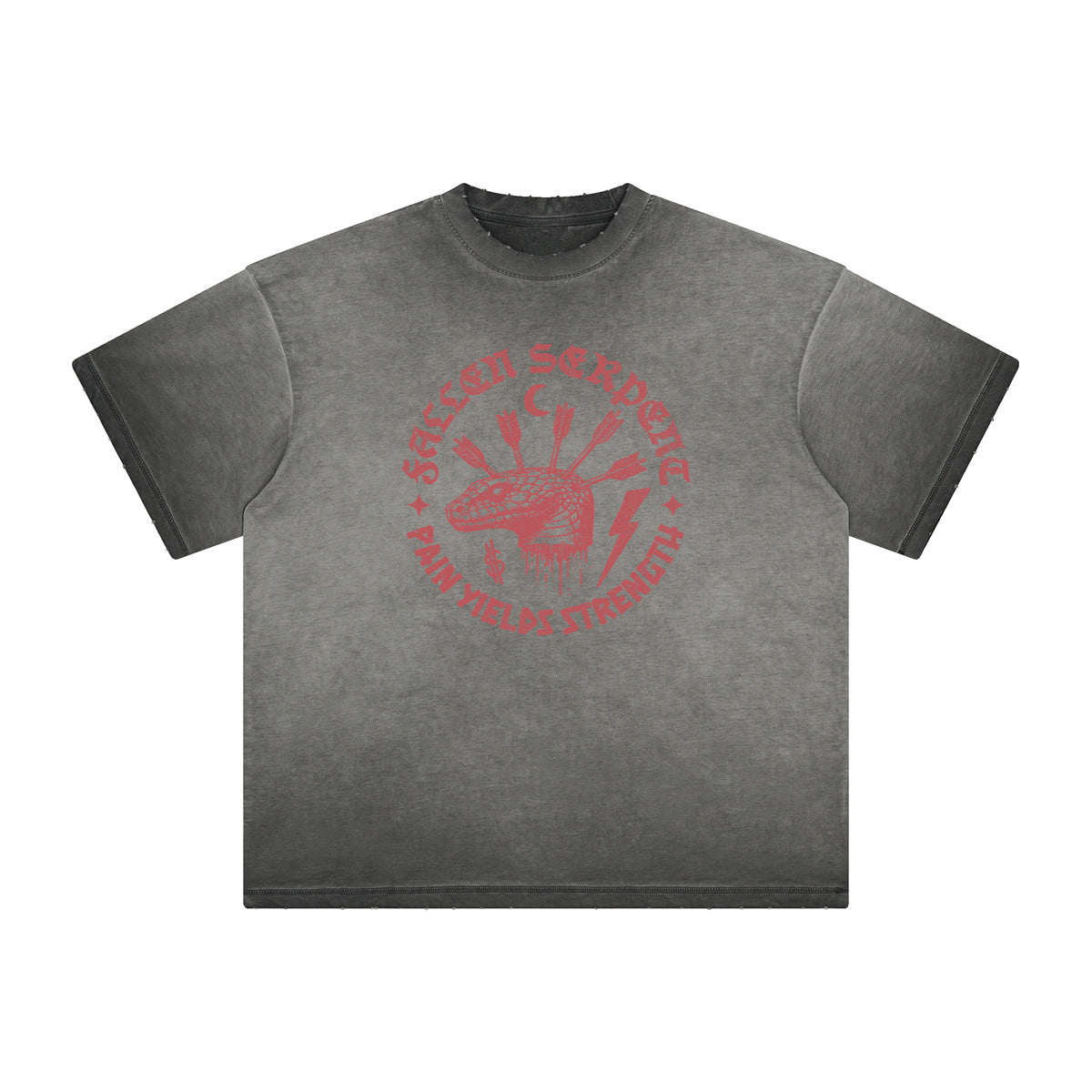 Thick Faded Snake Graphic T Shirt
