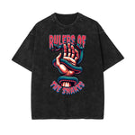 Camiseta de algodón con gráfico de serpiente lavada