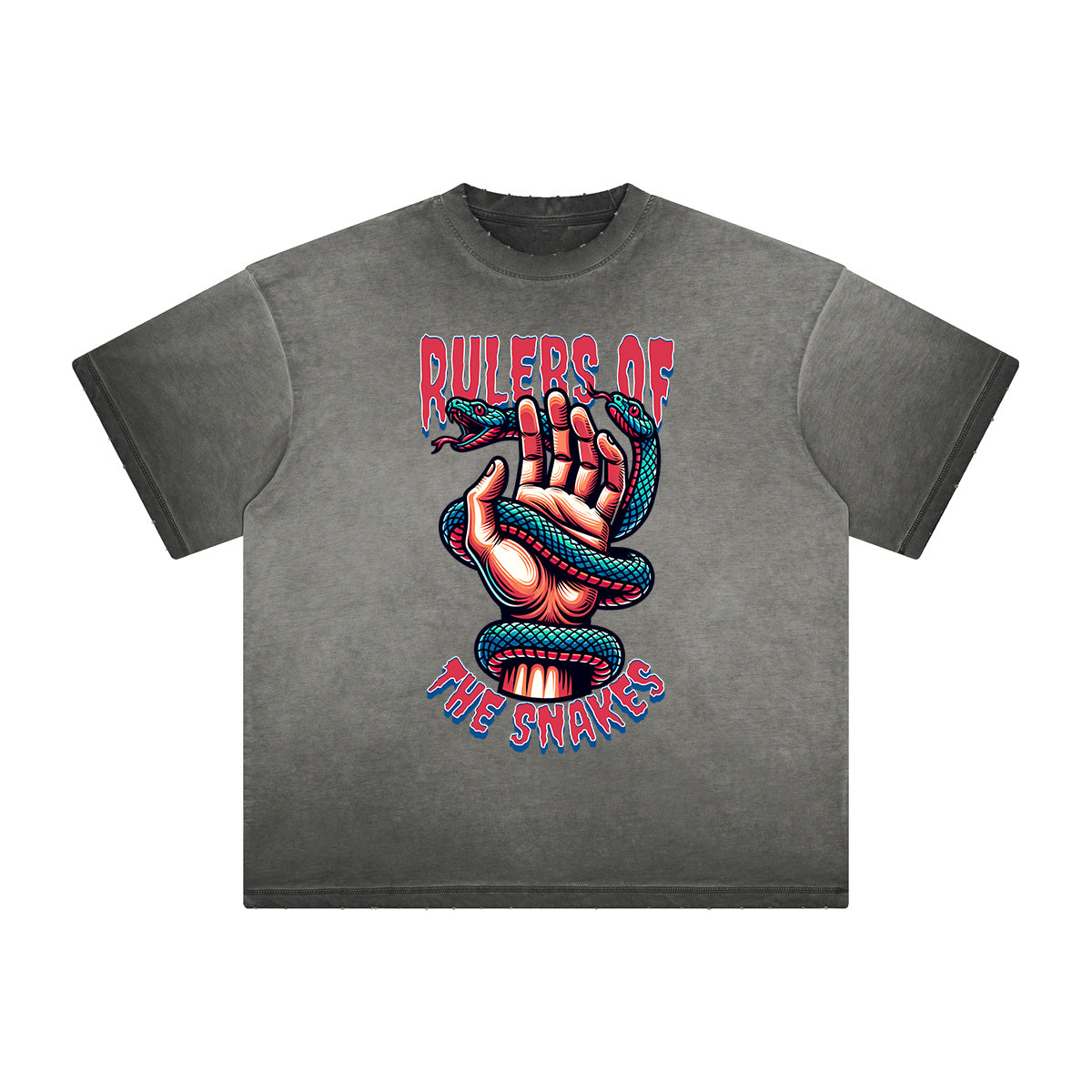 Thick Faded Snake Graphic T Shirt