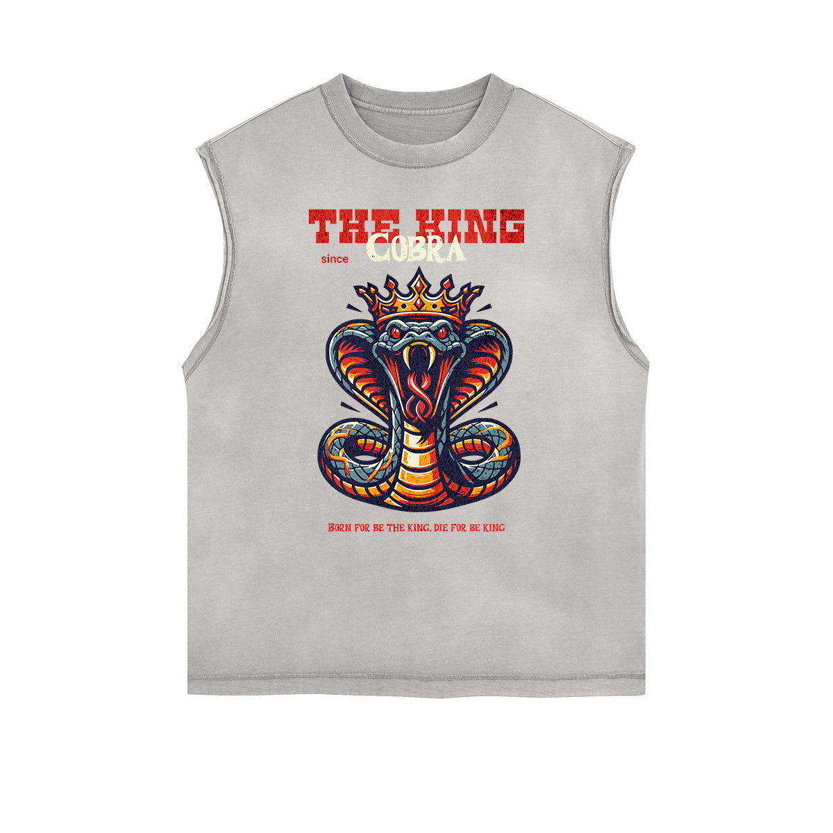 Camiseta sin mangas con estampado de serpiente desgastada