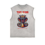 Camiseta sin mangas con estampado de serpiente desgastada