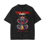Camiseta de algodón con gráfico de serpiente lavada