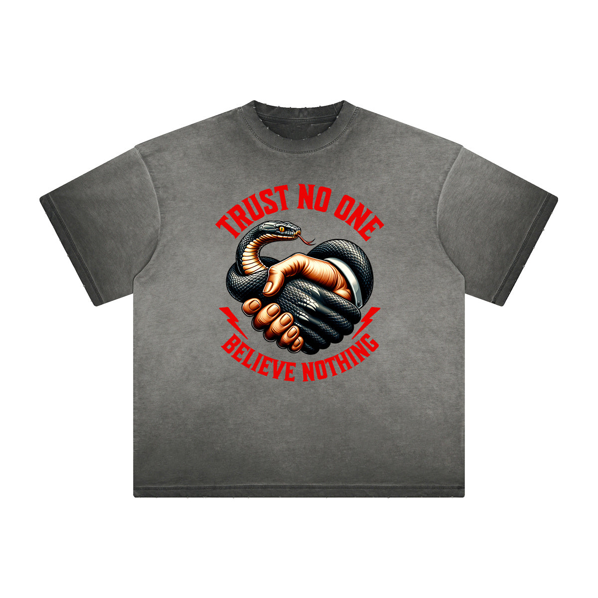 Thick Faded Snake Graphic T Shirt