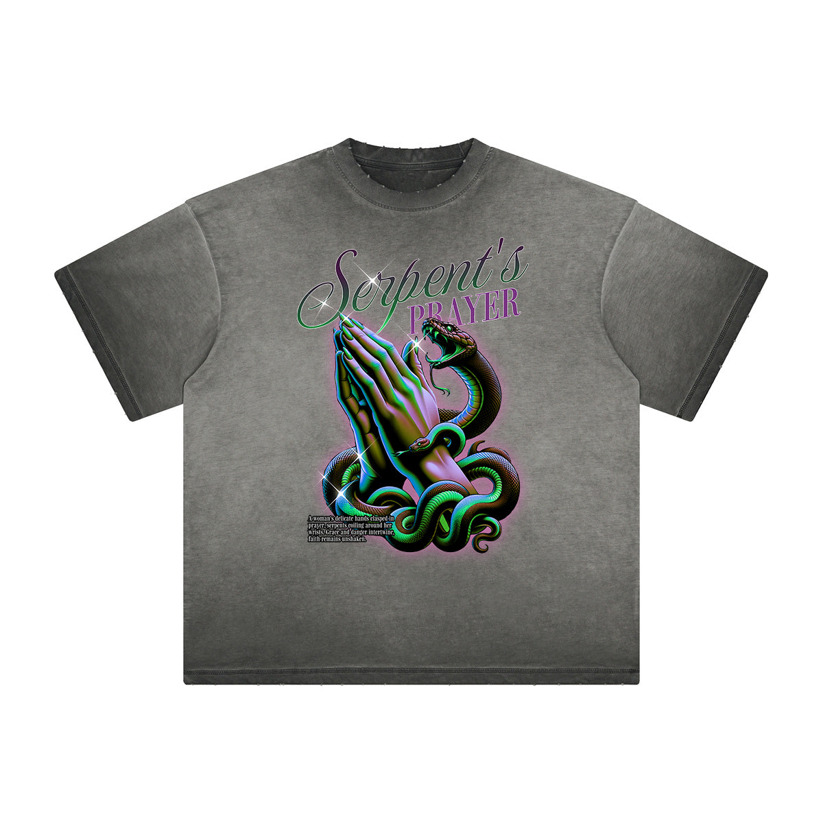 Thick Faded Snake Graphic T Shirt