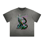 Thick Faded Snake Graphic T Shirt