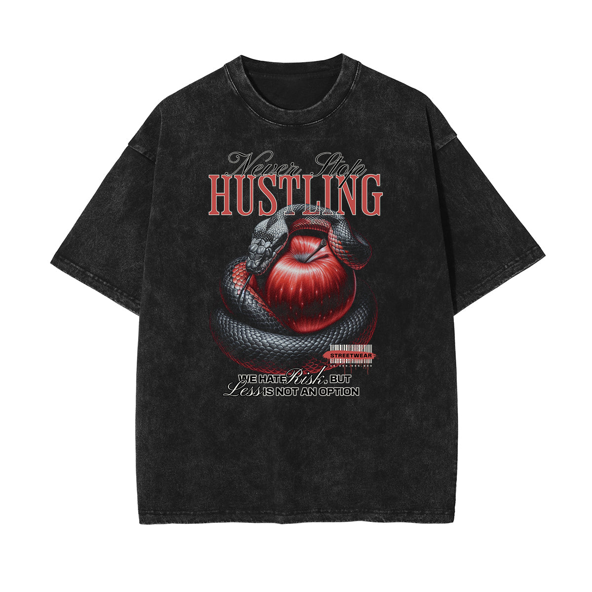 Camiseta de algodón con gráfico de serpiente lavada