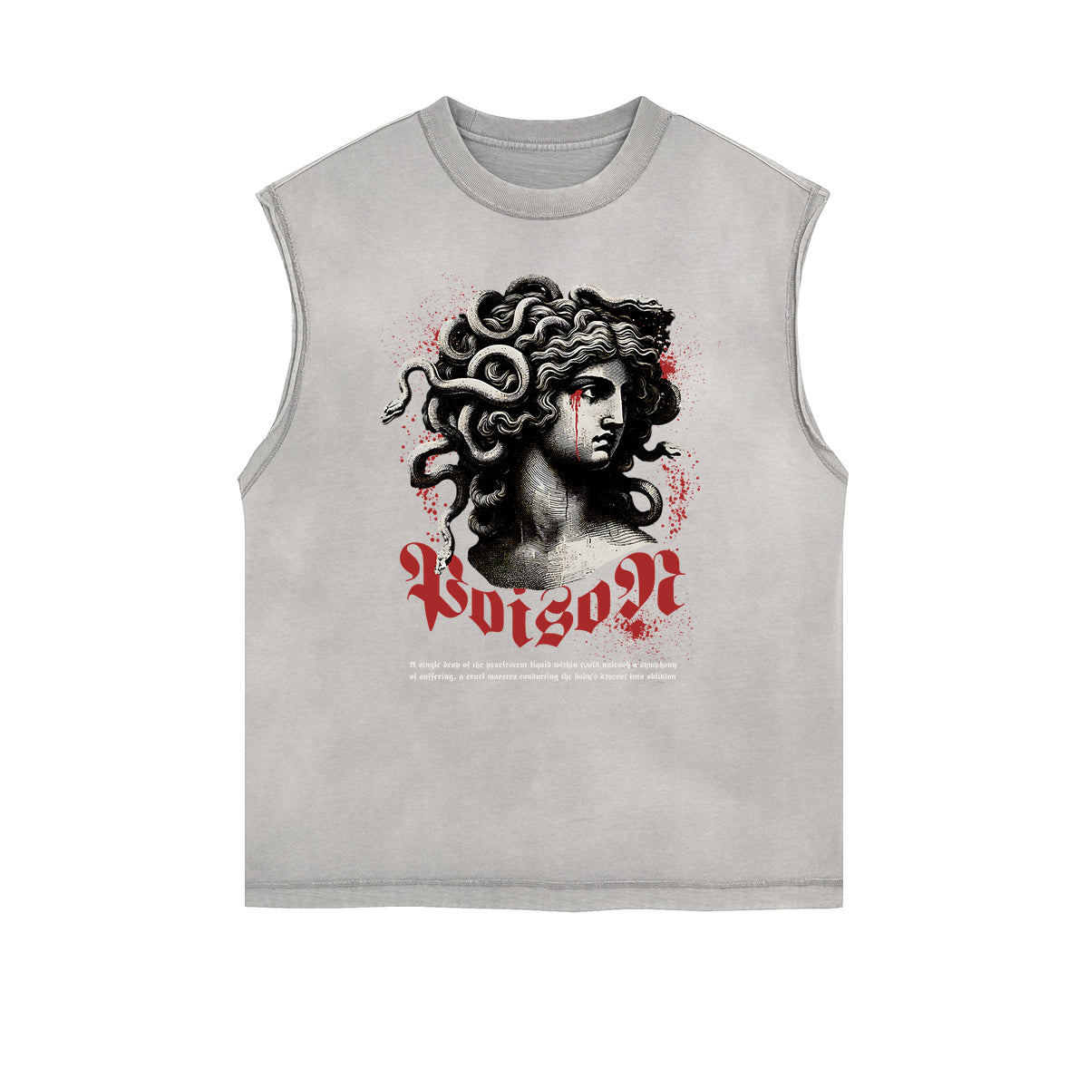 Camiseta sin mangas con estampado de serpiente desgastada