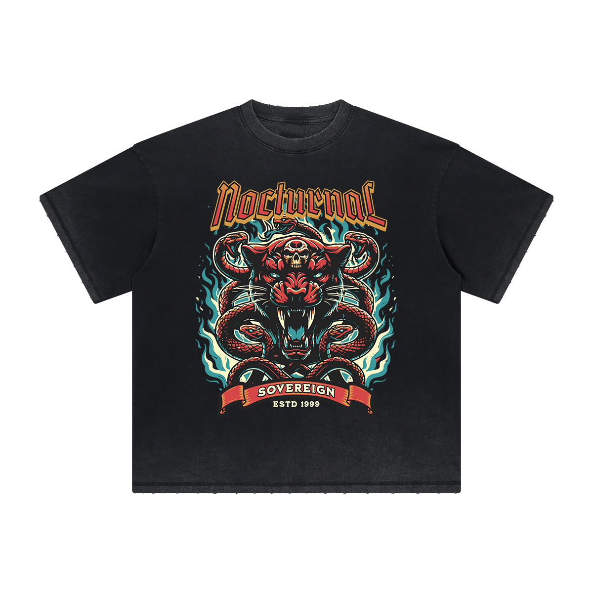 Vintage Frayed Snake Pattern Tee