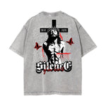 Camiseta de algodón con gráfico de Jesús lavado