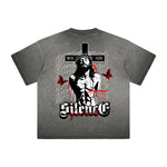 Vintage Frayed Jesus Pattern Tee