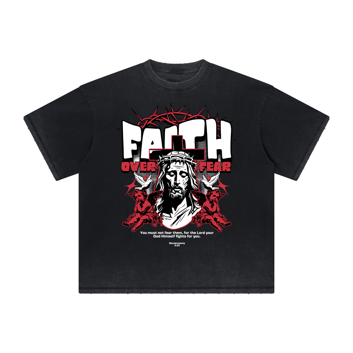 Thick Faded Jesus Graphic T Shirt