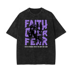 Camiseta con estampado de Jesús lavado a la piedra