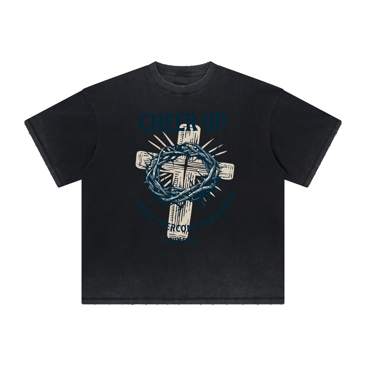 Thick Faded Jesus Graphic T Shirt