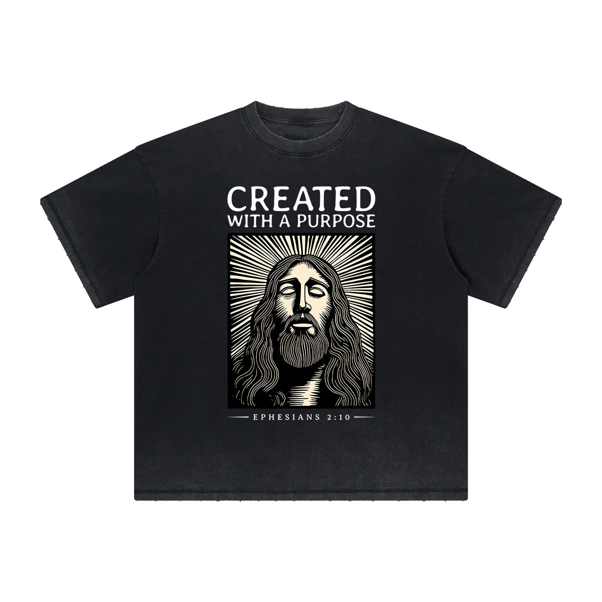 Thick Faded Jesus Graphic T Shirt
