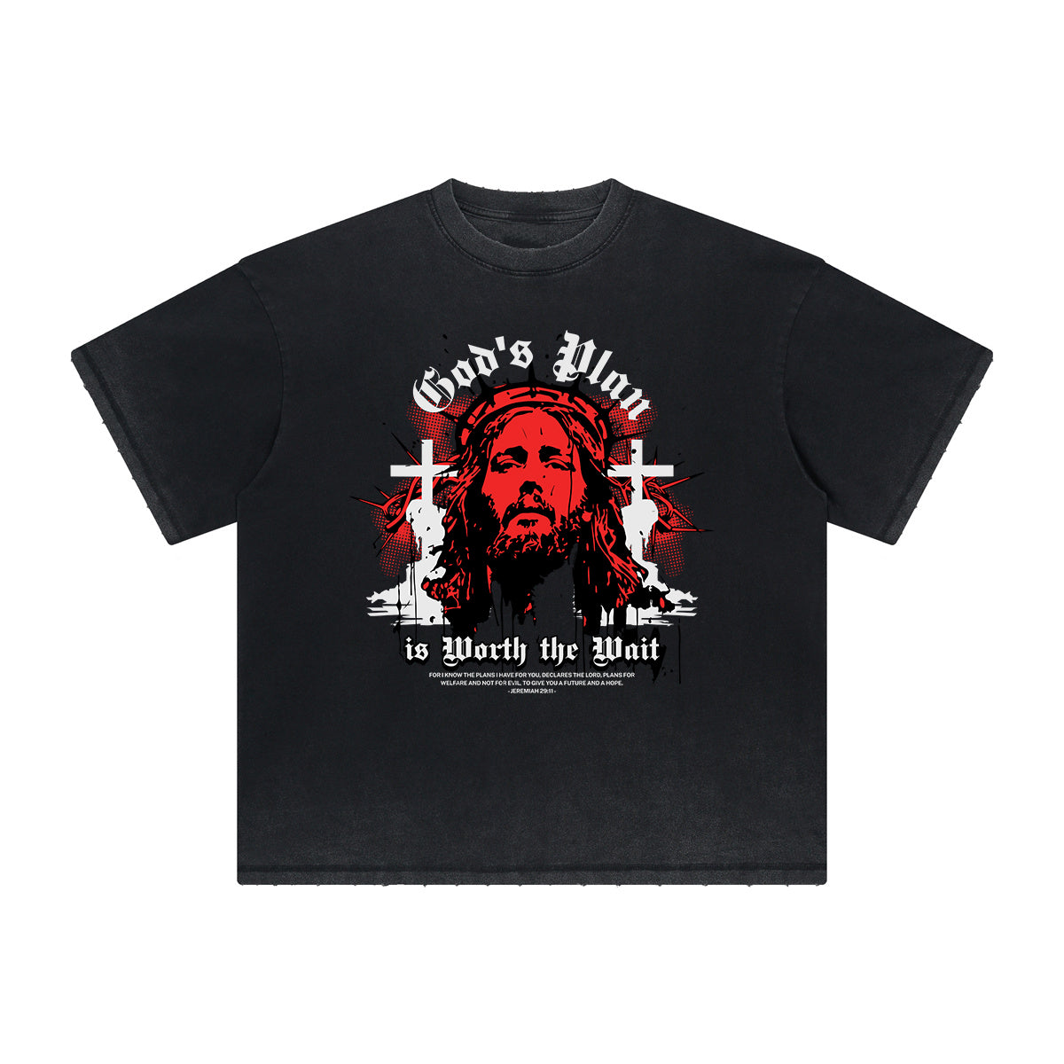 Thick Faded Jesus Graphic T Shirt