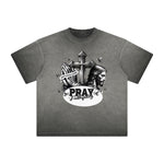 Vintage Frayed Jesus Pattern Tee
