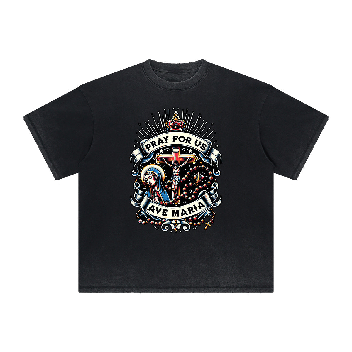 Thick Faded Jesus Graphic T Shirt