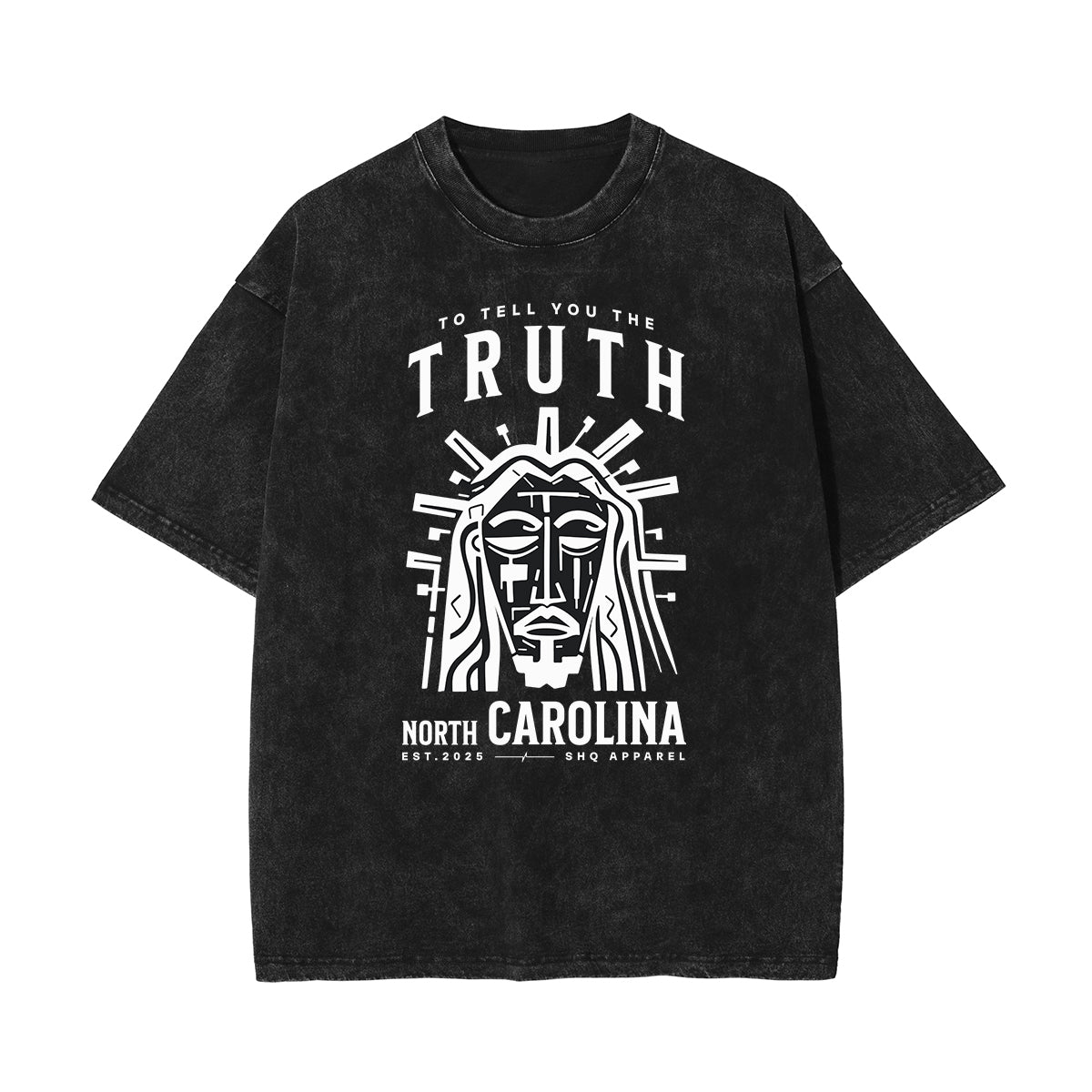 Camiseta con estampado de Jesús lavado a la piedra