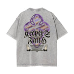 Camiseta de algodón con gráfico de Jesús lavado