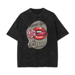 Washed Red Lips Graphic Cotton Tee