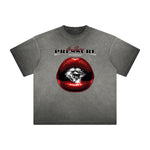 Thick Faded Red Lips Graphic T Shirt