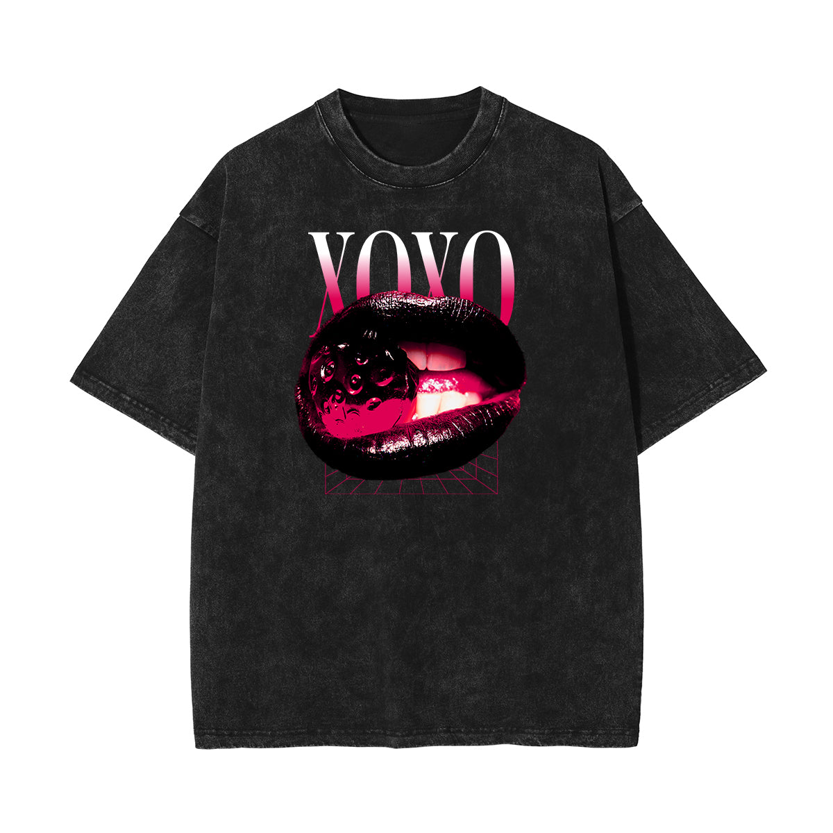 Washed Red Lips Graphic Cotton Tee