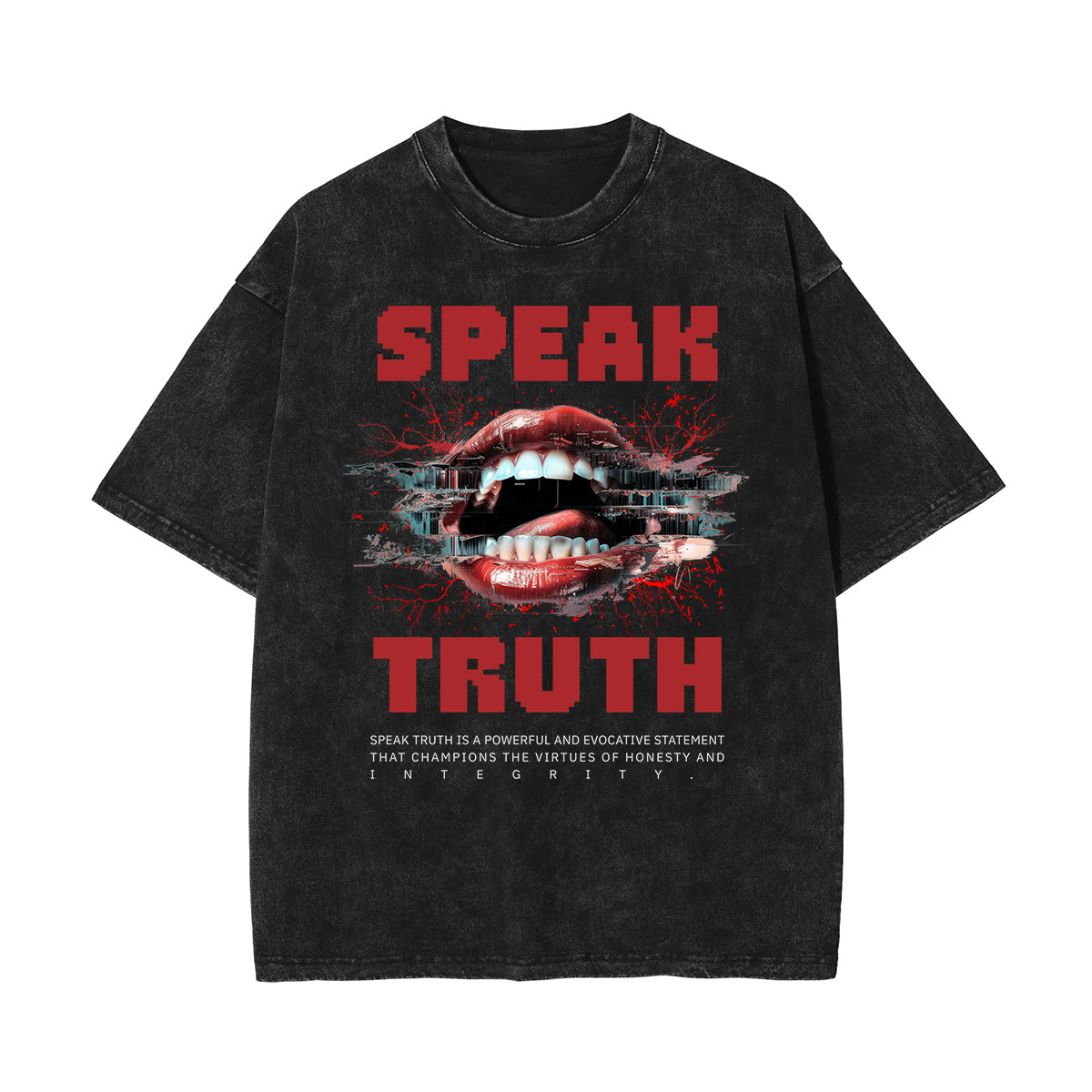Washed Red Lips Graphic Cotton Tee