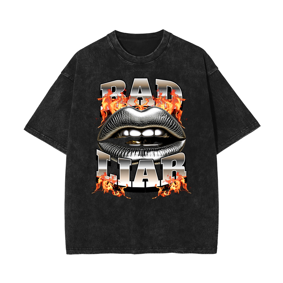 Washed Red Lips Graphic Cotton Tee